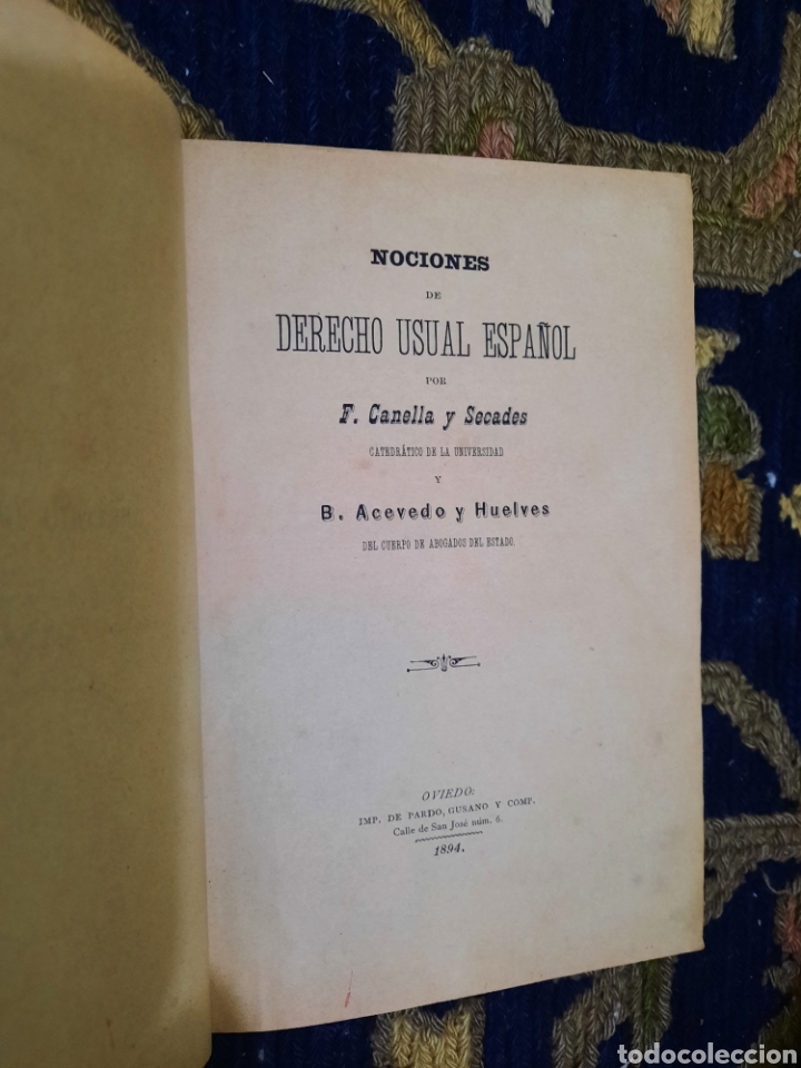 Libros antiguos: LIBRO DE DERECHO USUAL ESPA&Ntilde;OL - Foto 3