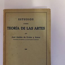 Libros antiguos: ESTUDIOS SOBRE TEORÍA DE LAS ARTES, (BOLS 11)