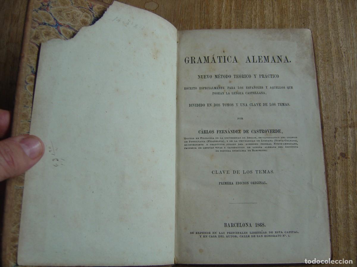 Libros antiguos: GRAM&Aacute;TICA ALEMANA. 1868. - Foto 3