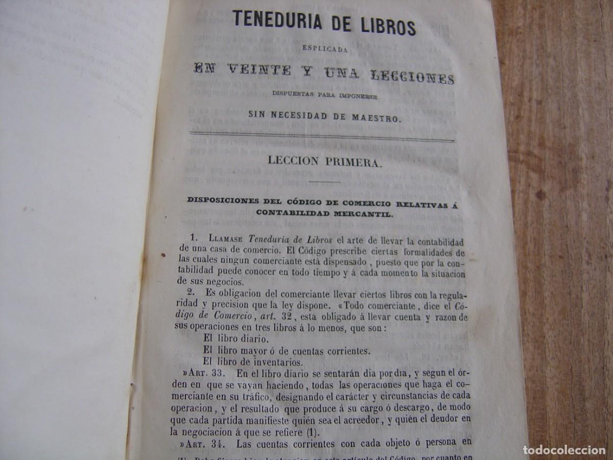 Libros antiguos: LA TENEDUR&Iacute;A DE LIBROS. 1859. - Foto 5