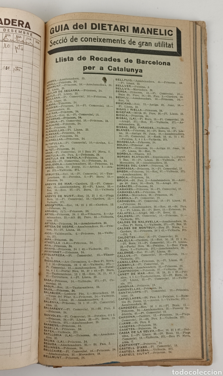 Libros antiguos: DIETARI MANELIC DE 1931. Ref:CE - Foto 2