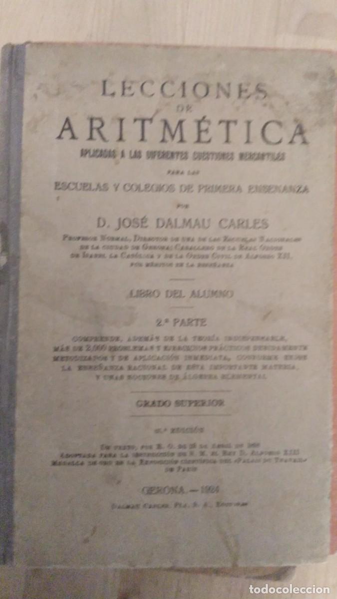 Libros antiguos: Lecciones de aritm&eacute;tica - Foto 1