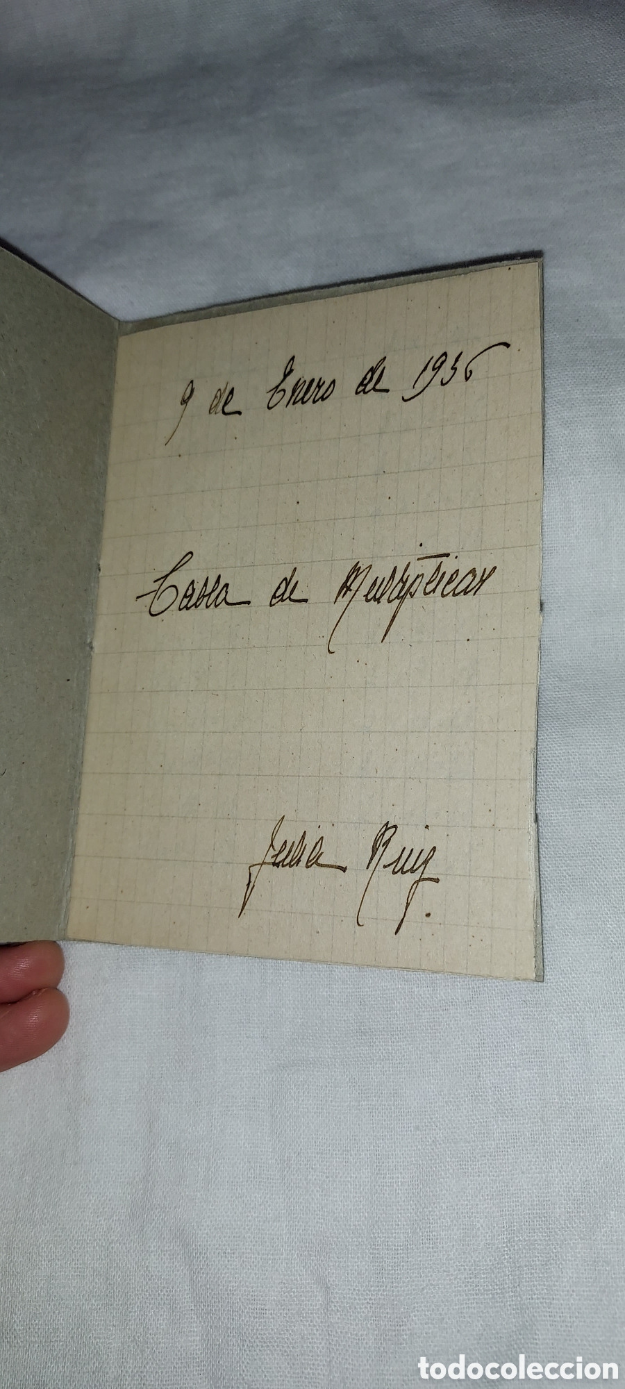 Libros antiguos: TABLA DE MULTIPLICAR ESCRITA A MANO 1936 - Foto 1