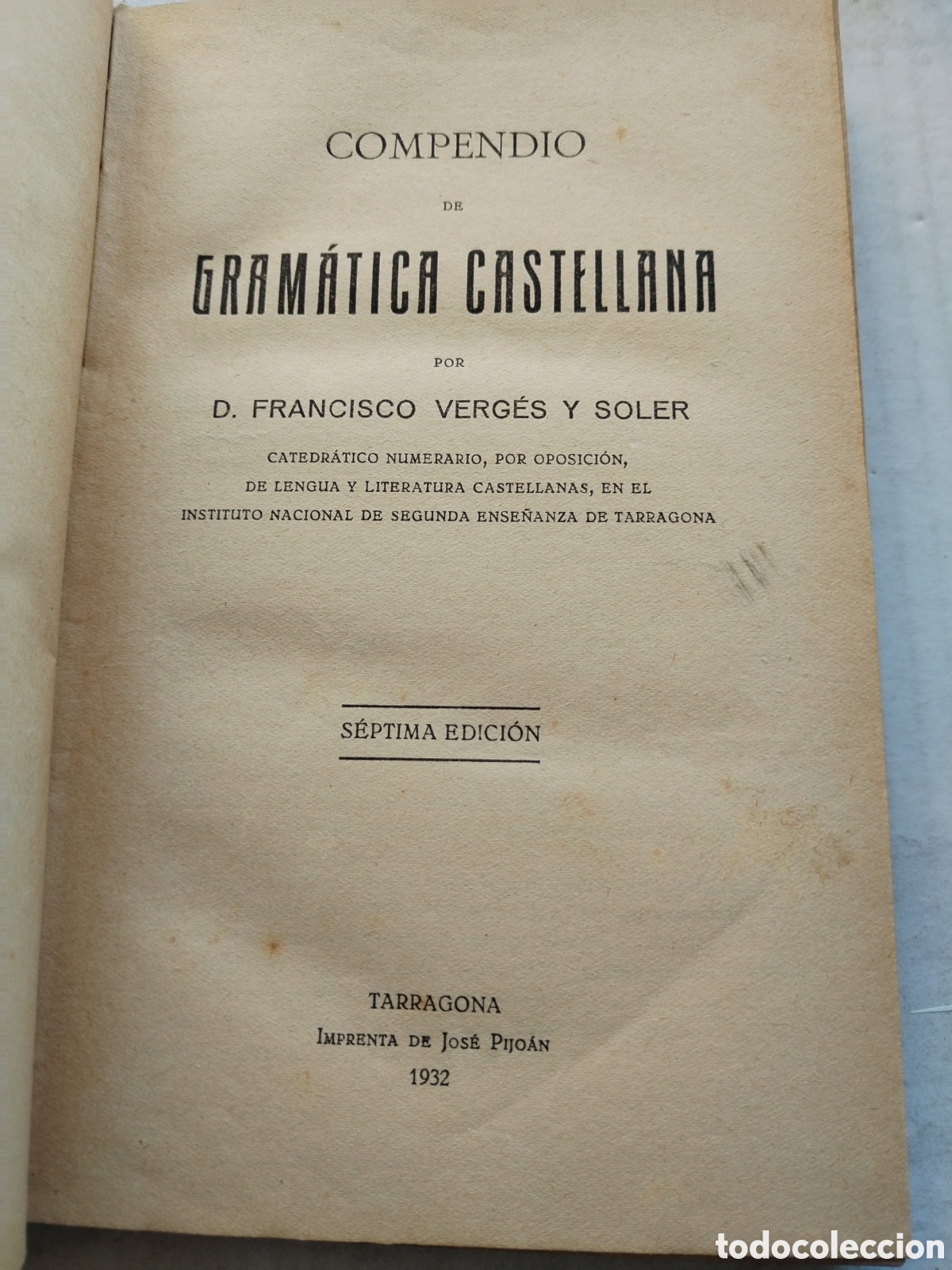 Libros antiguos: COMPENDIO DE GRAM&Aacute;TICA CASTELLANA - Foto 2