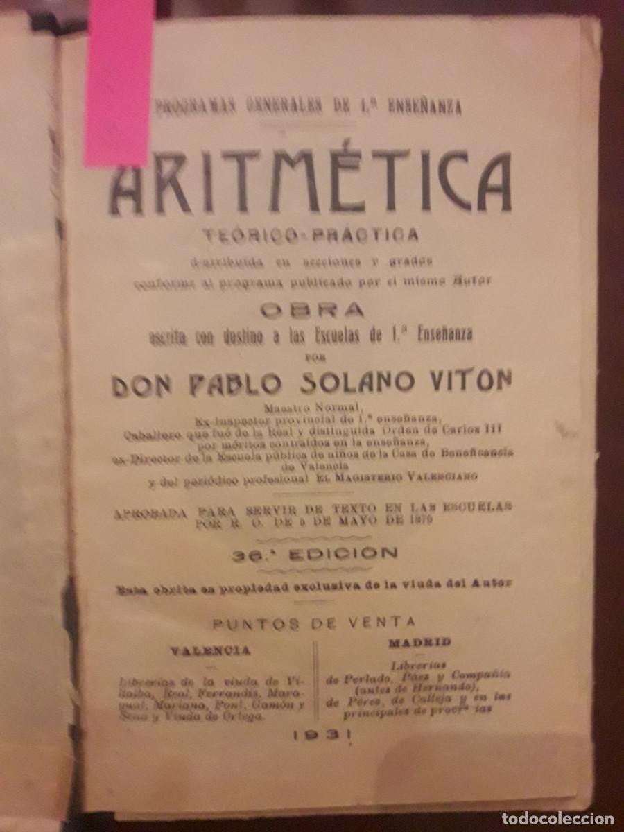 Libros antiguos: Libros antiguos de aritm&eacute;tica - Foto 2