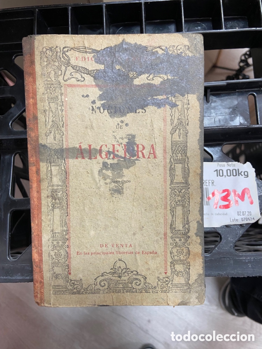 Libros antiguos: 13M nociones de &aacute;lgebra, libro de texto - Foto 1
