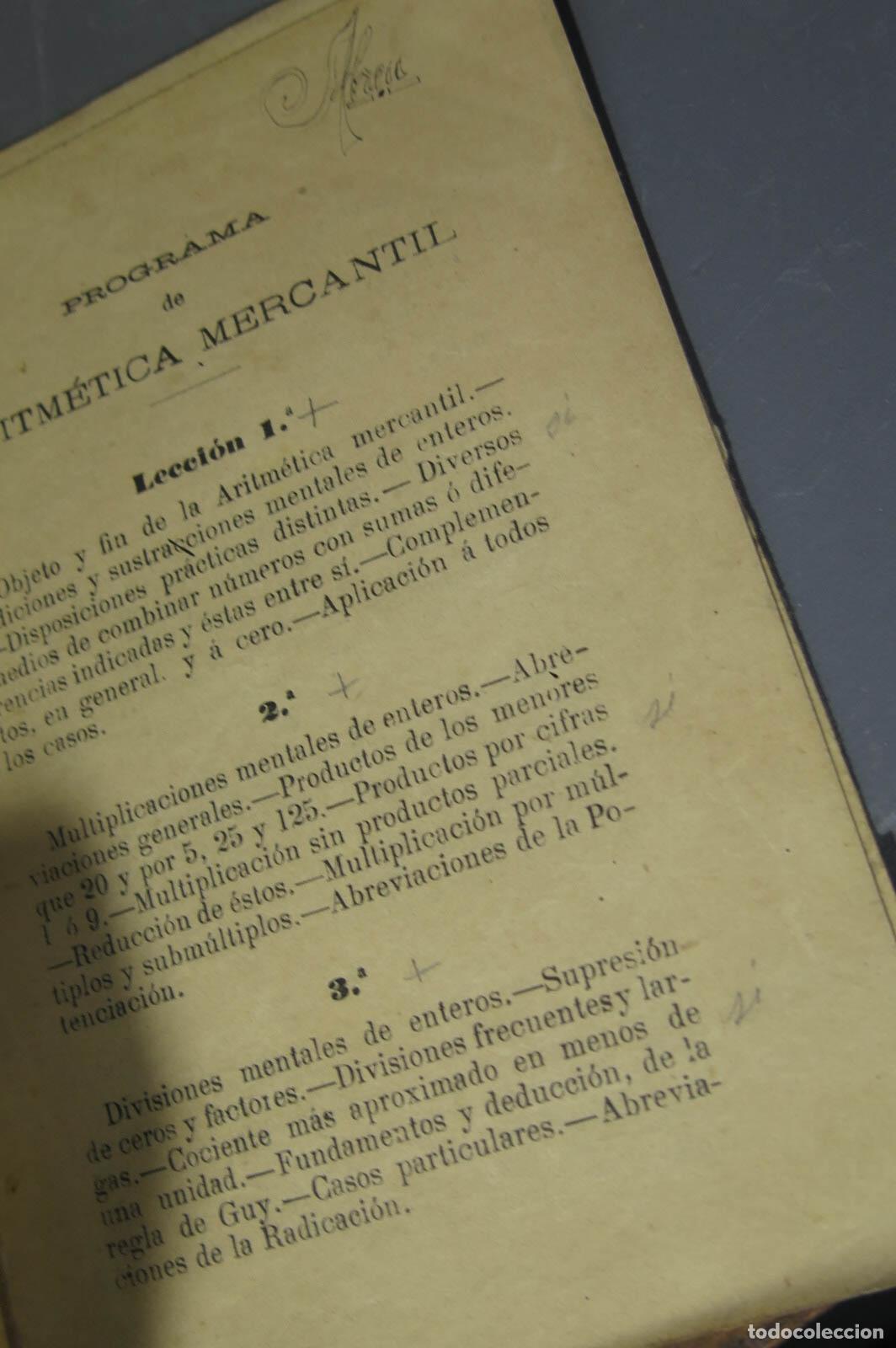Libros antiguos: PROGRAMA DE ARITMETICA MERCANTIL. ANGULO Y MORALES. 1902 - Foto 2