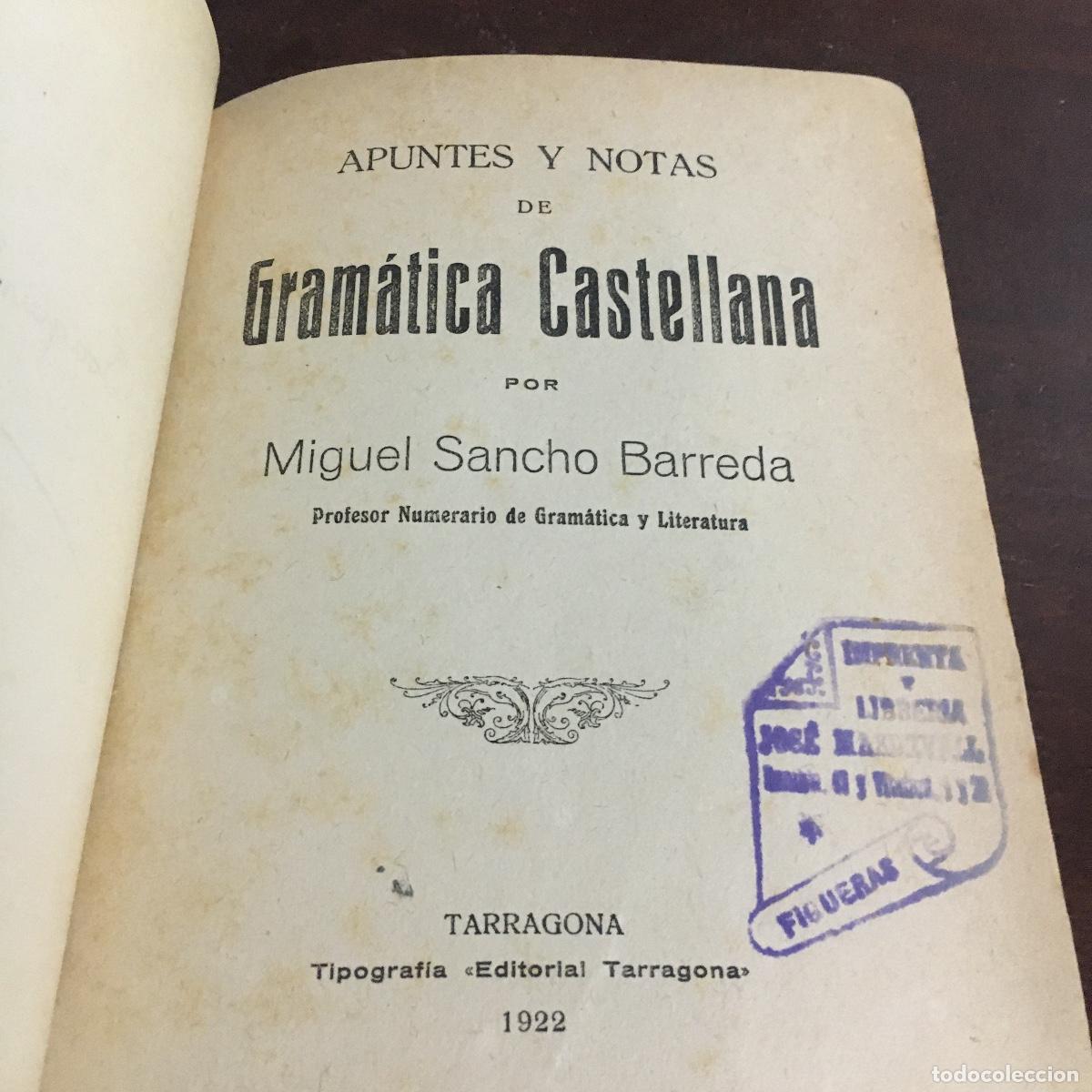 Libros antiguos: Programa de Gram&aacute;tica Castellana - Miguel Sancho Barreda REF: 1479 - Foto 3