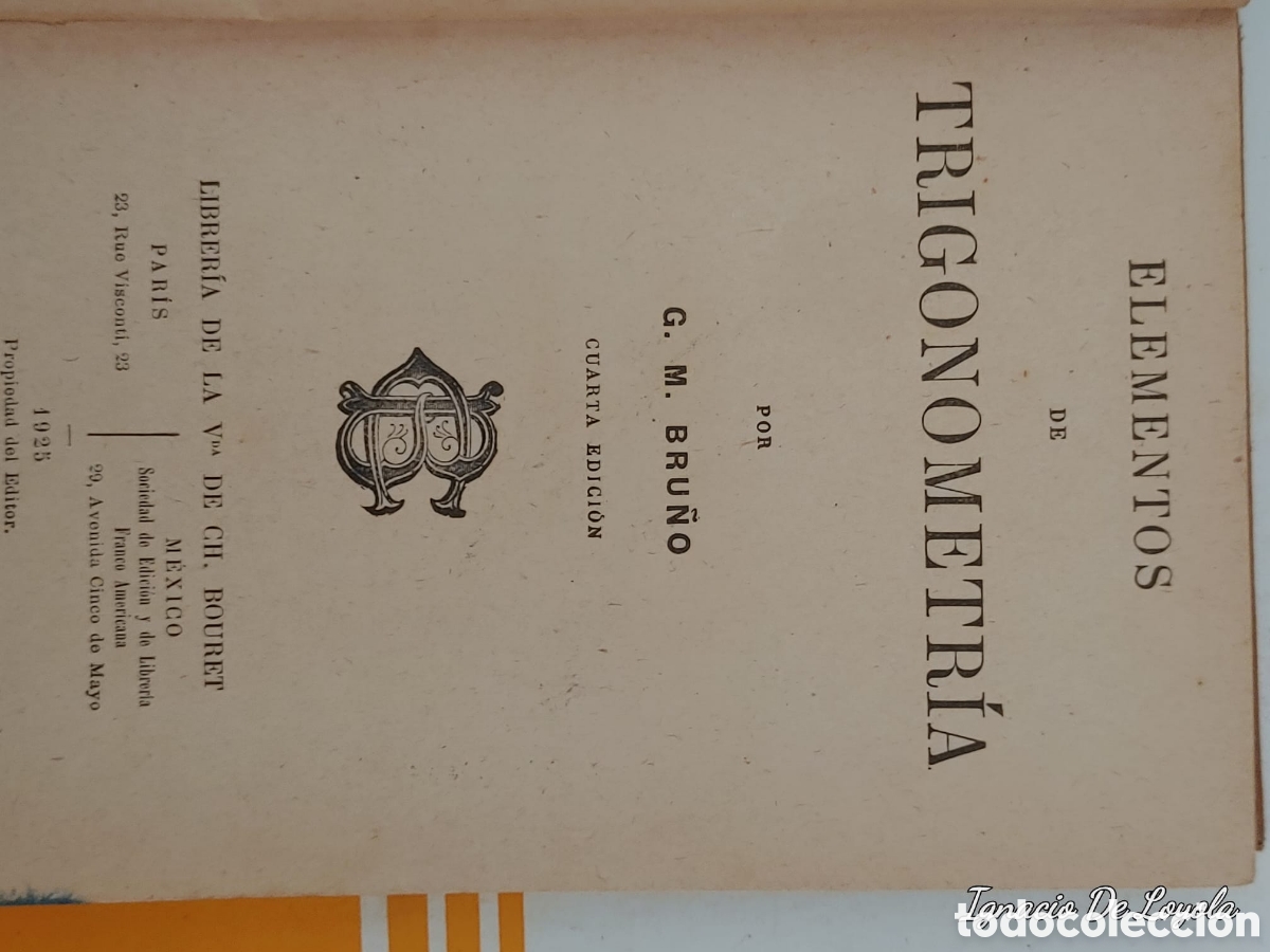Libros antiguos: ELEMENTOS DE TRIGONOMETRIA 1923 - Foto 2