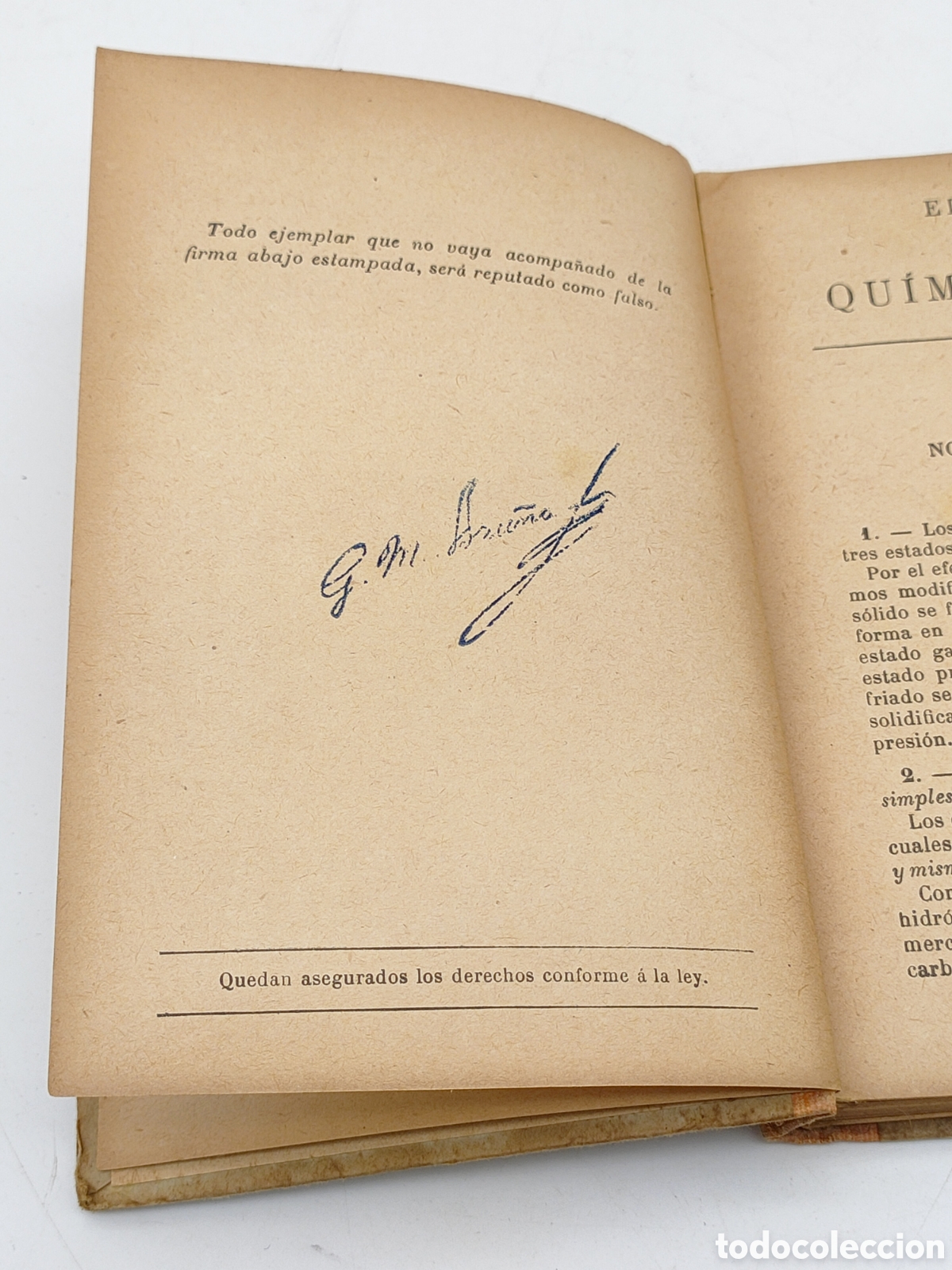 Libros antiguos: Libro escolar antiguo de qu&iacute;mica - Foto 3