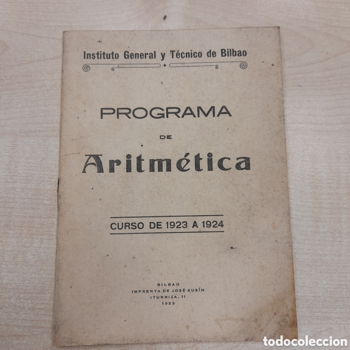 Libros antiguos: Programa de Aritm&eacute;tica. Curso 1923_24 - Foto 1