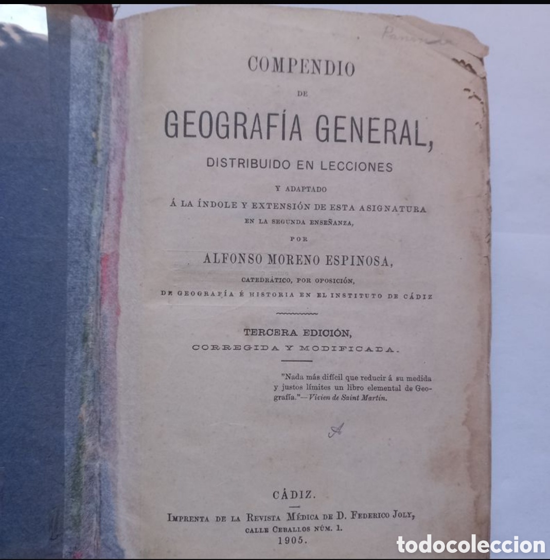 Libros antiguos: &rdquo;Compendio de Geograf&iacute;a General&rdquo; (1905) - Foto 1