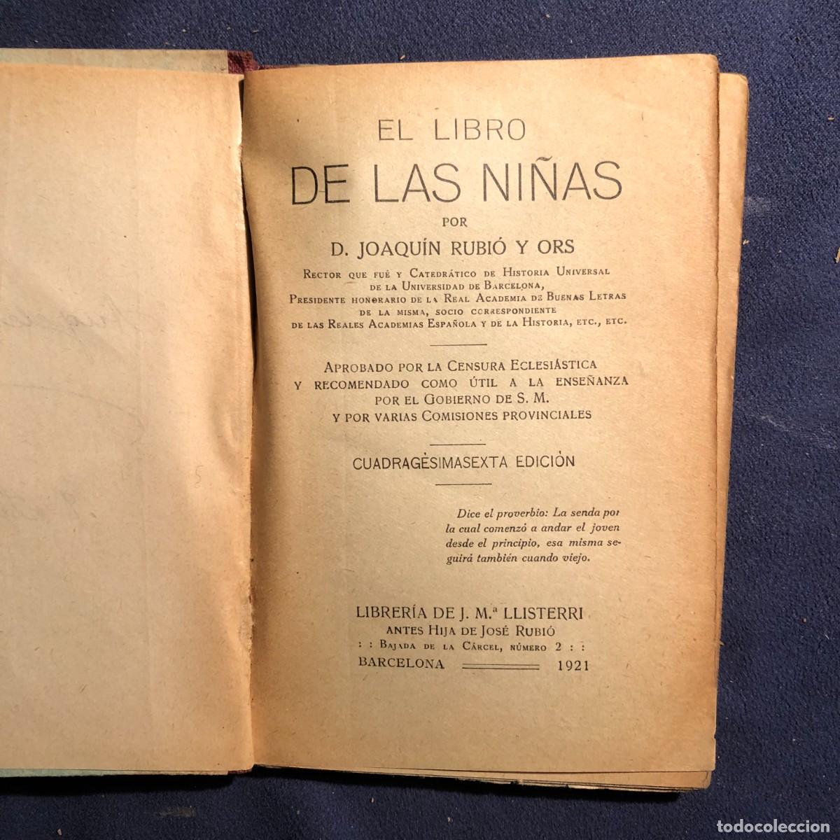 Libros antiguos: JOAQUIN RUBIO Y ORS: - EL LIBRO DE LAS NI&Ntilde;AS - ( 1921) - Foto 2