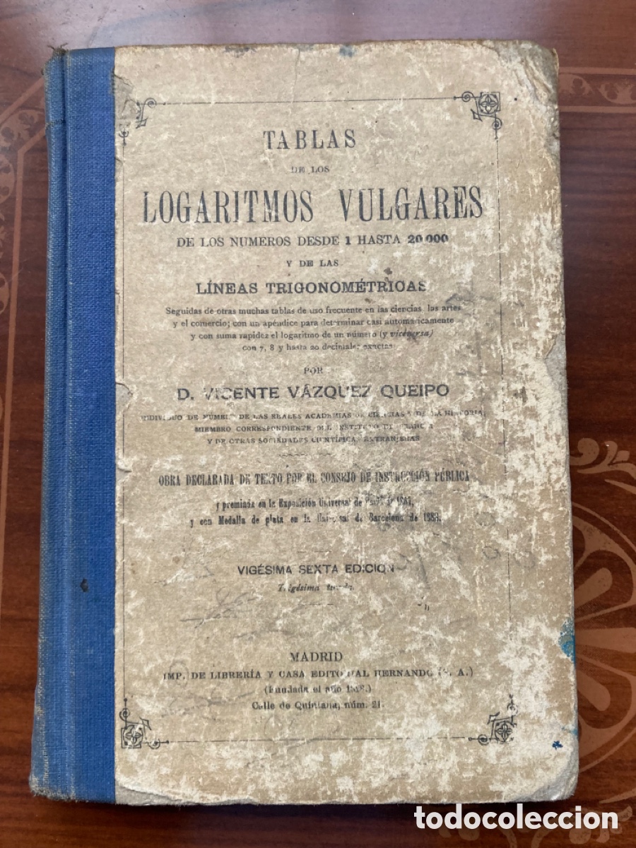 Libros antiguos: Logaritmos vulgares - Foto 1