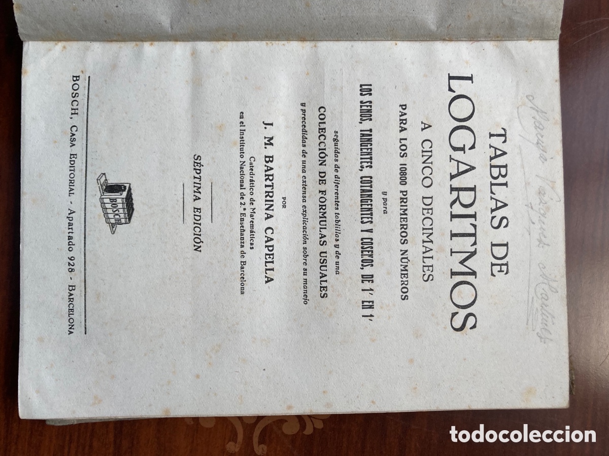 Libros antiguos: Tablas de logaritmos - Foto 1