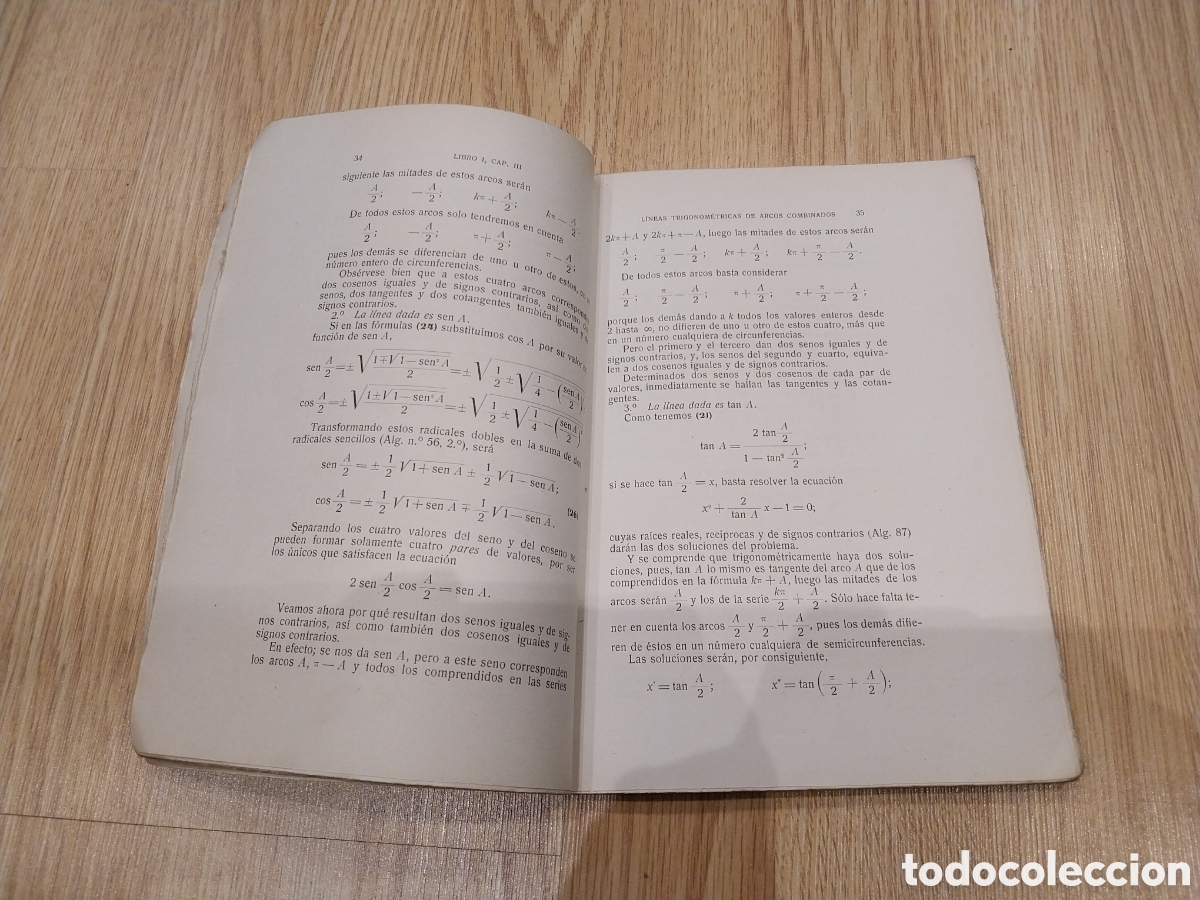 Libros antiguos: Libro 1922 &rdquo;Elementos de Trigonometria&rdquo; - Foto 2