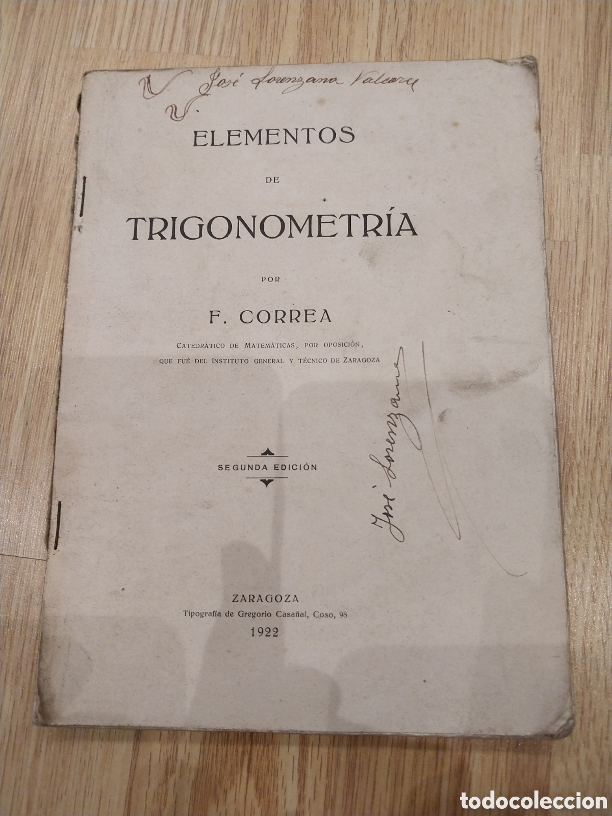 Libros antiguos: Libro 1922 &rdquo;Elementos de Trigonometria&rdquo; - Foto 1