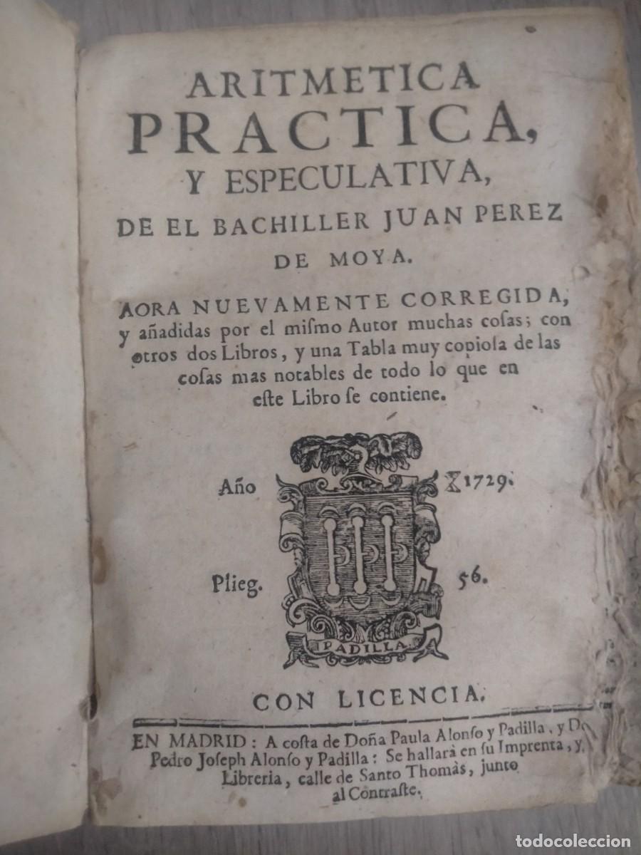 Libros antiguos: Magn&iacute;fico libro de matem&aacute;ticas que data de 1729 - Foto 1