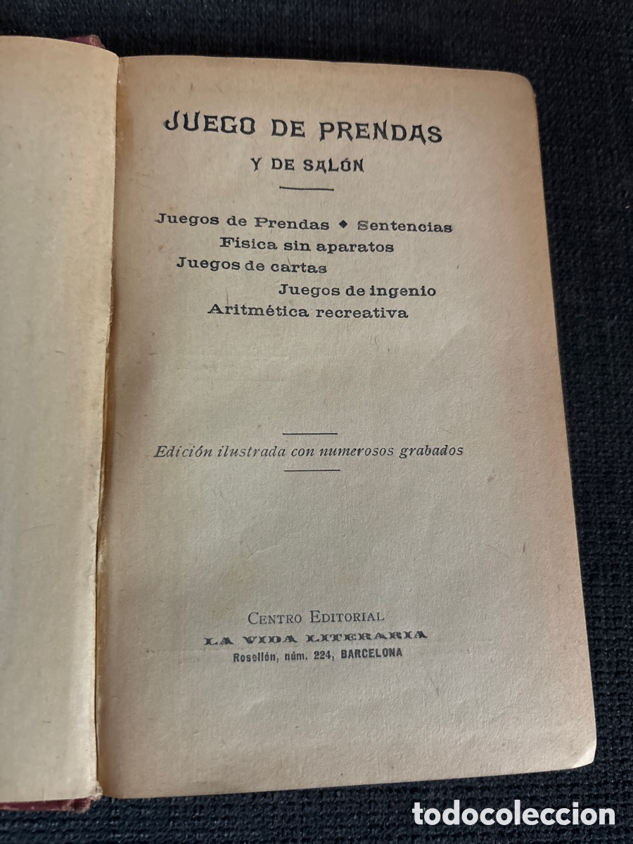 Libros antiguos: Libro juegos de prendas y de sal&oacute;n - Foto 4