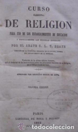 Libros antiguos: CURSO ELEMENTAL DE RELIGION - A&Ntilde;O 1862 - Foto 2