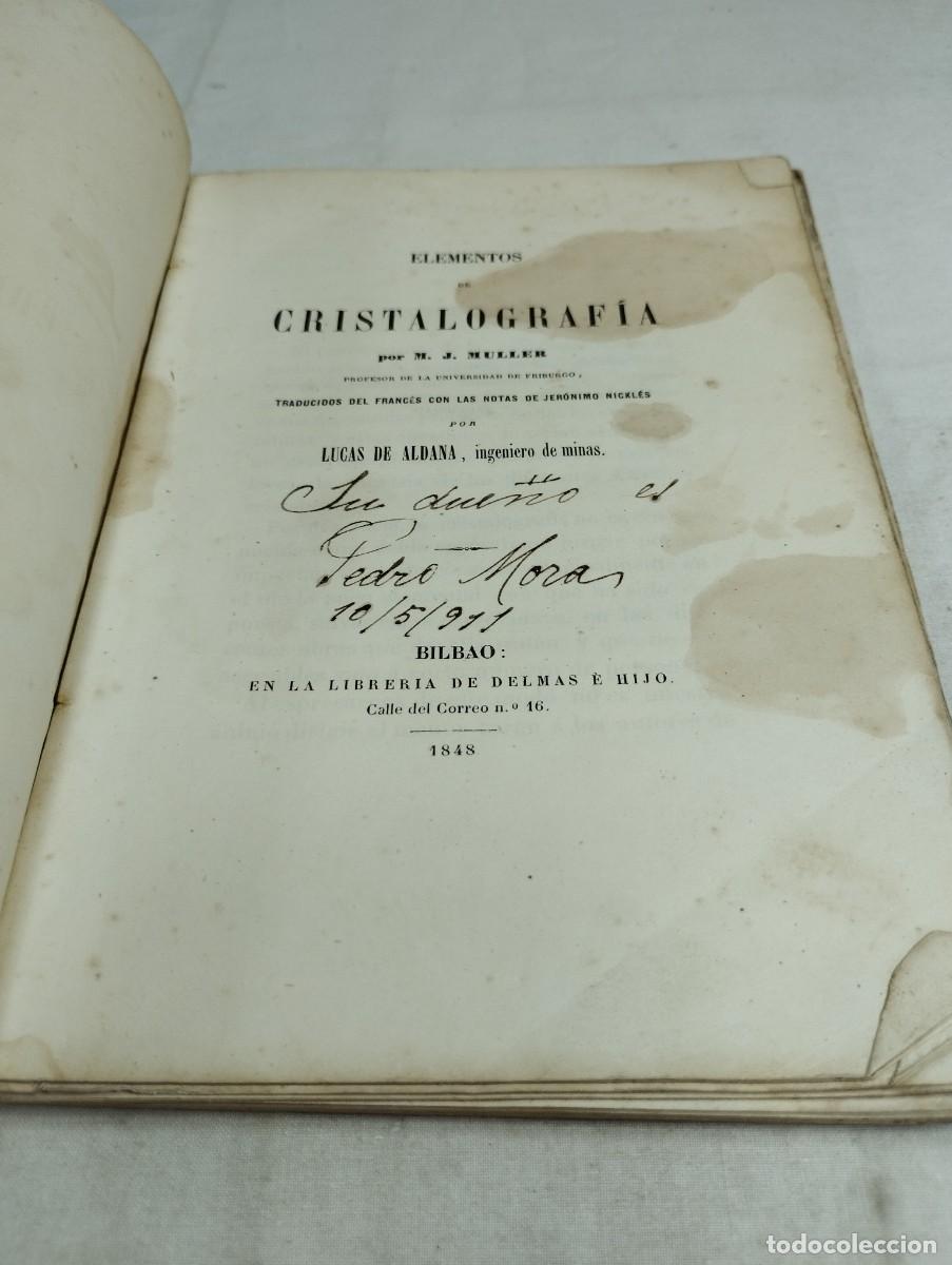 Libros antiguos: Elementos de cristalograf&iacute;a. M.J. Muller, 1848 - Foto 2