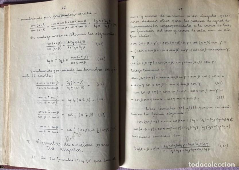 Libros antiguos: Apuntes de Trigonometr&iacute;a - Foto 5