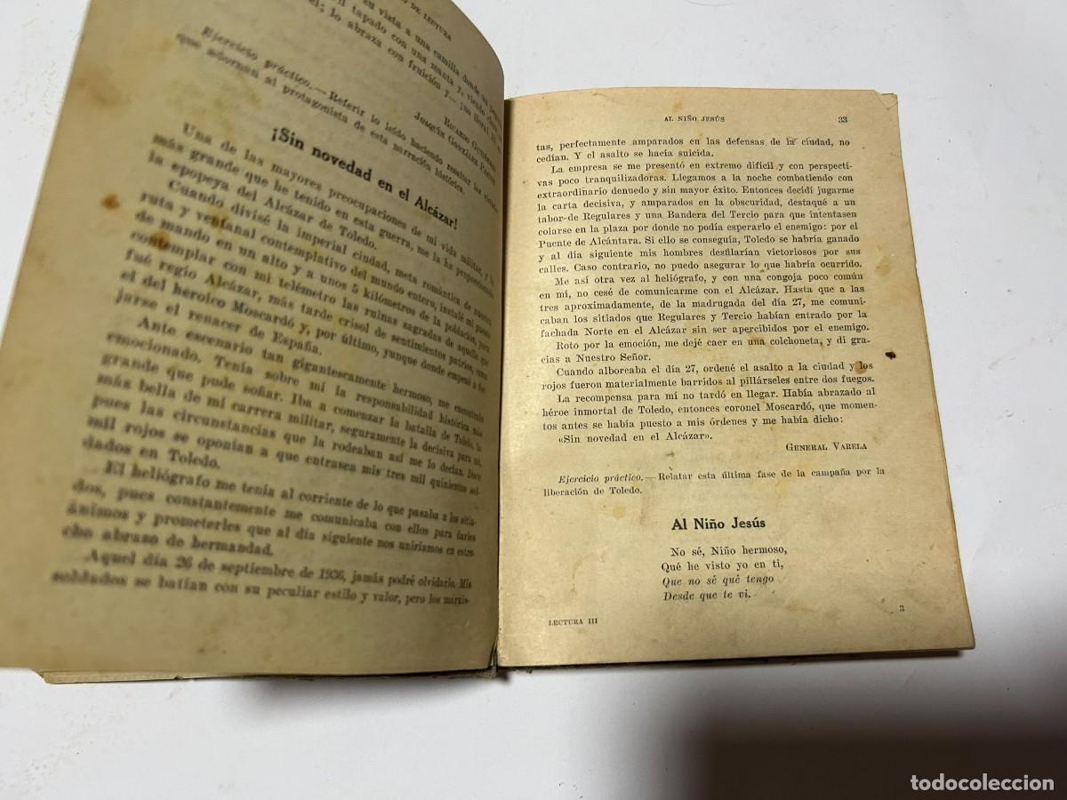 Libros antiguos: Tercer libro de LECTURA, libro escolar 1940 - Foto 5