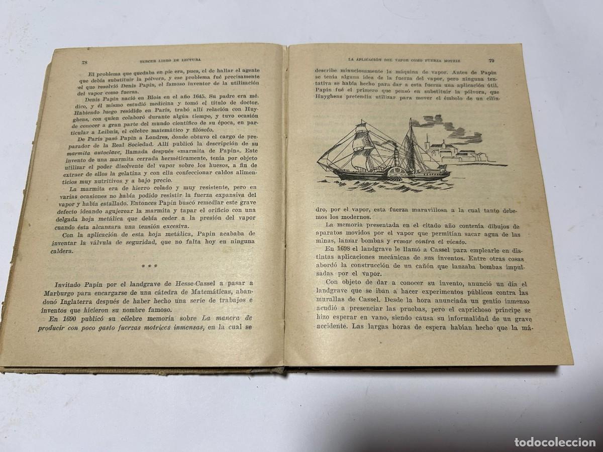 Libros antiguos: Tercer libro de LECTURA, libro escolar 1940 - Foto 6
