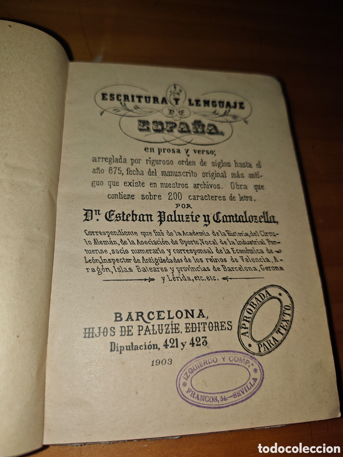 Libros antiguos: Escritura y Lenguaje de Espa&ntilde;a. - Foto 2