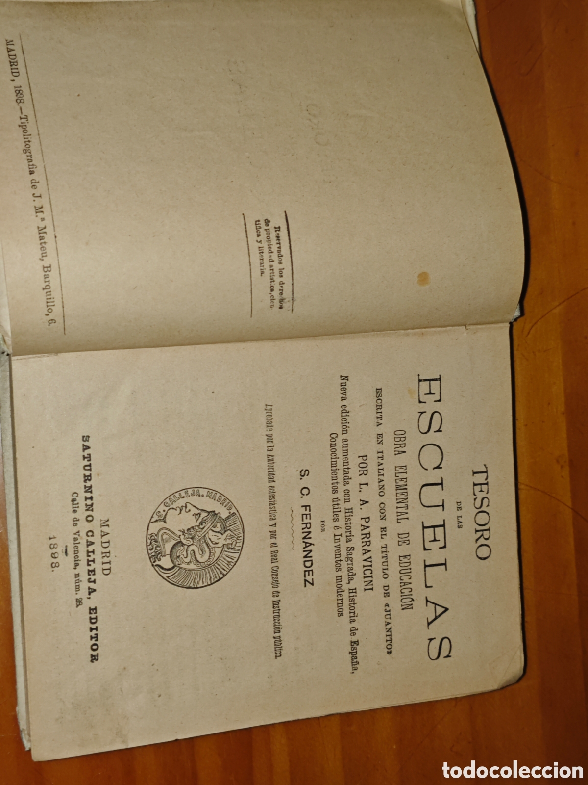 Libros antiguos: Tesoro de las Escuelas. - Foto 2