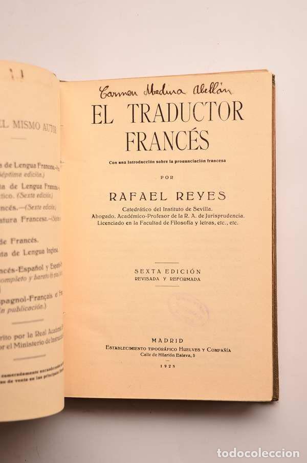 Libros antiguos: El traductor franc&eacute;s - REYES, Rafael - Foto 2