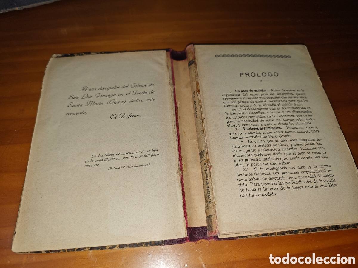 Libros antiguos: Compendio de Filosof&iacute;a Escol&aacute;stica. - Foto 3
