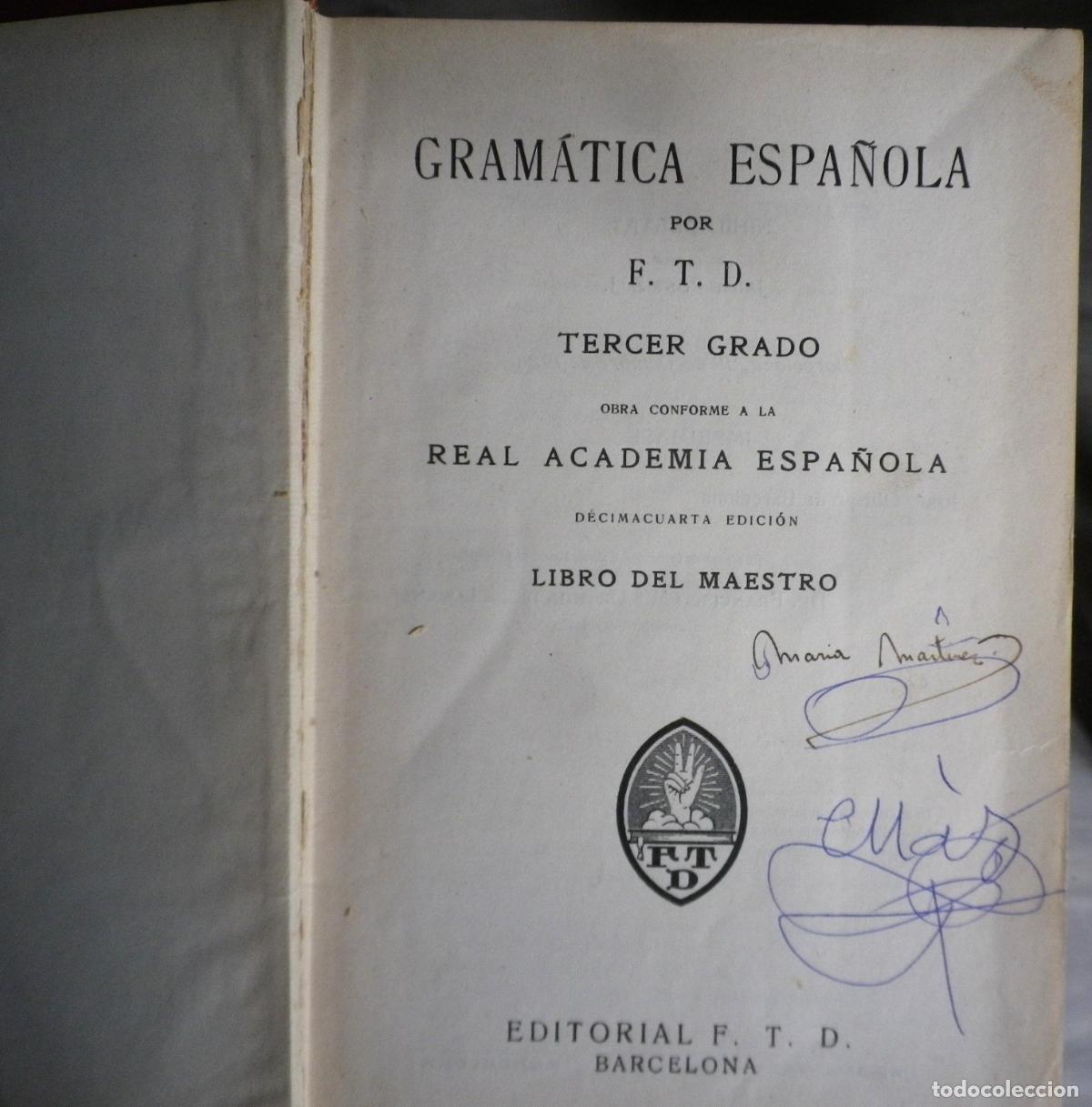 Libros antiguos: Gram&aacute;tica espa&ntilde;ola, tercer grado 1926 - Foto 2