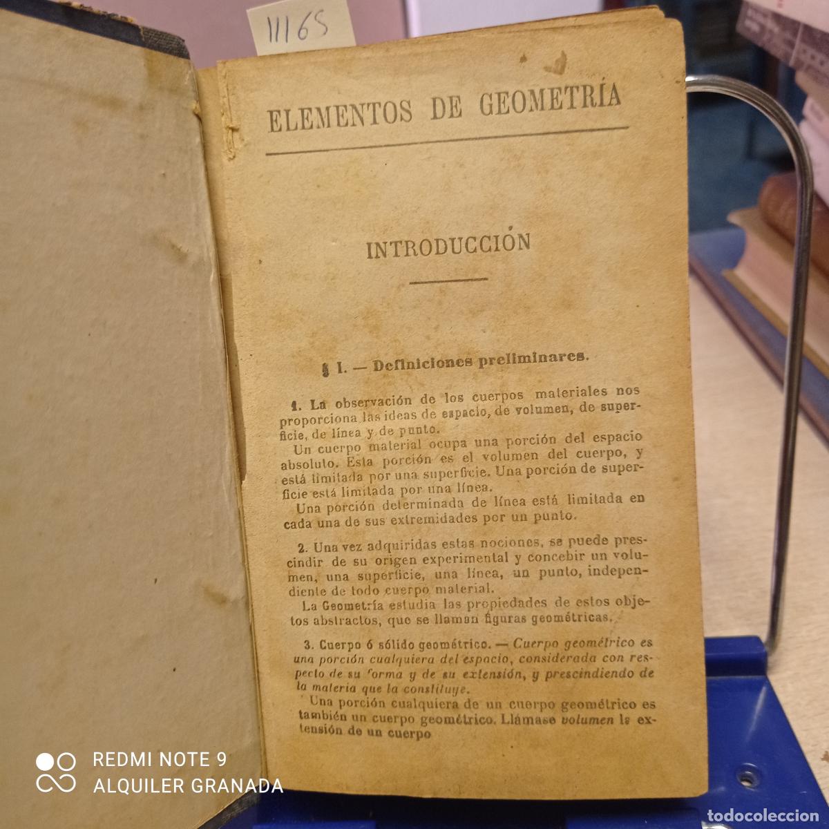 Libros antiguos: ELEMENTOS DE GEOMETRIA - Vvaa - Foto 1