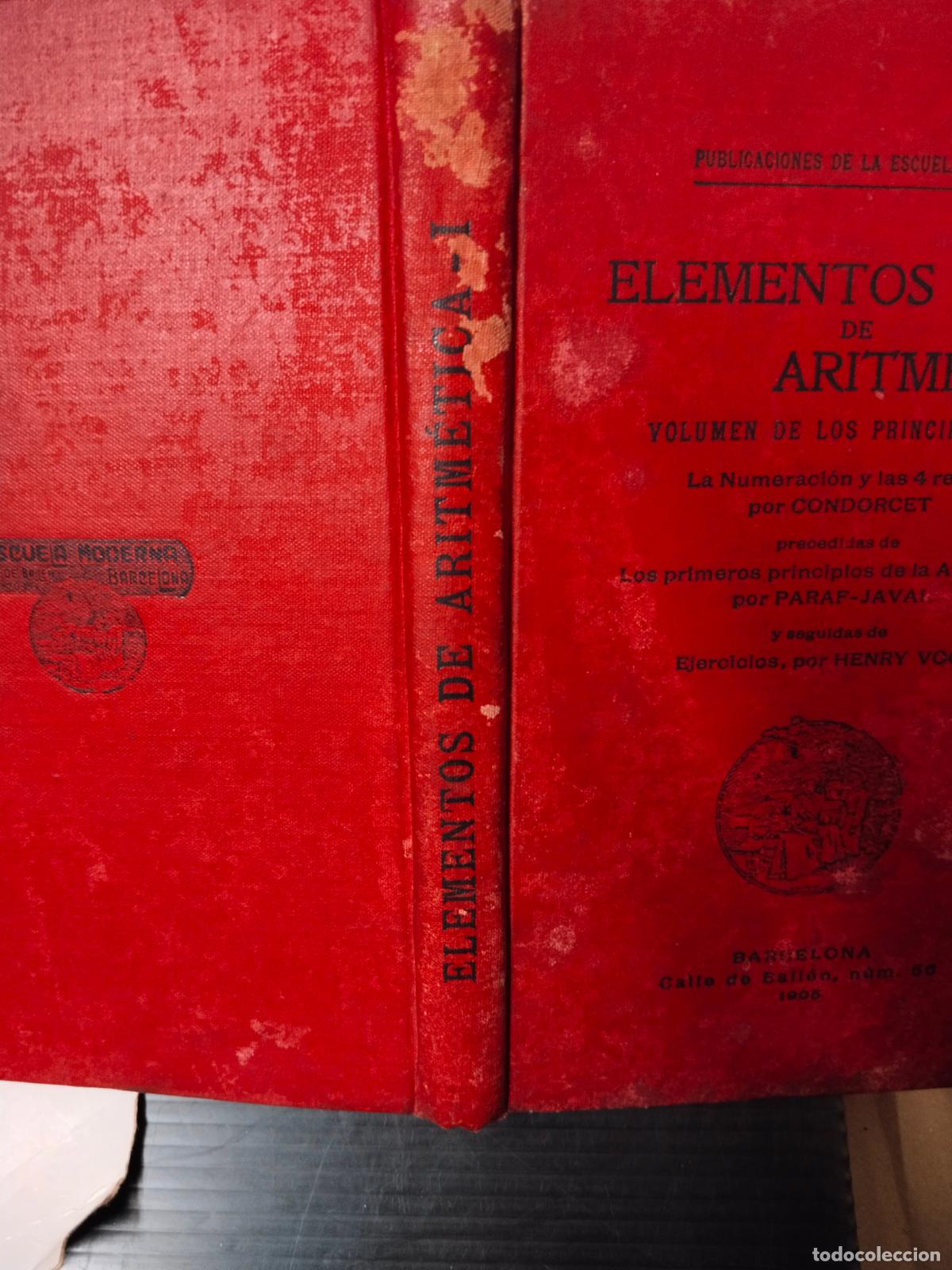 Libros antiguos: ELEMENTOS DE ARITM&Eacute;TICA 1905 - Foto 2