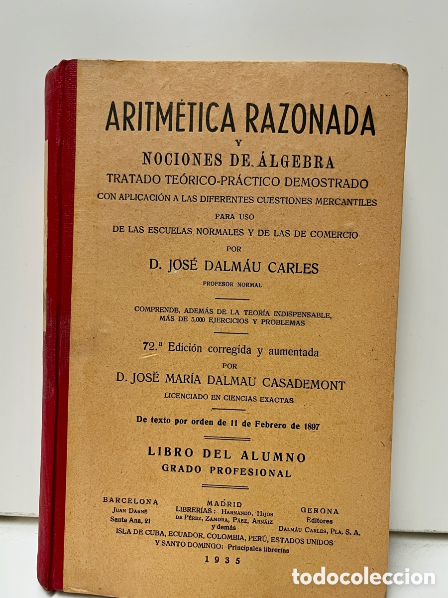 Libros antiguos: Aritm&eacute;tica Razonada. - Foto 2