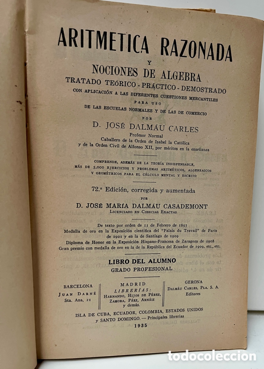 Libros antiguos: Aritm&eacute;tica Razonada. - Foto 5