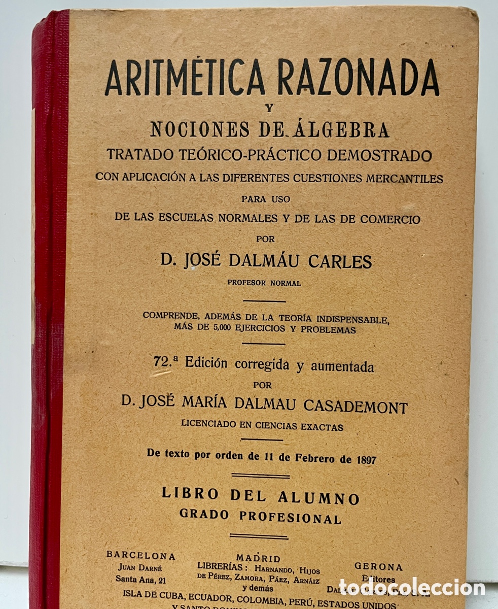 Libros antiguos: Aritm&eacute;tica Razonada. - Foto 1