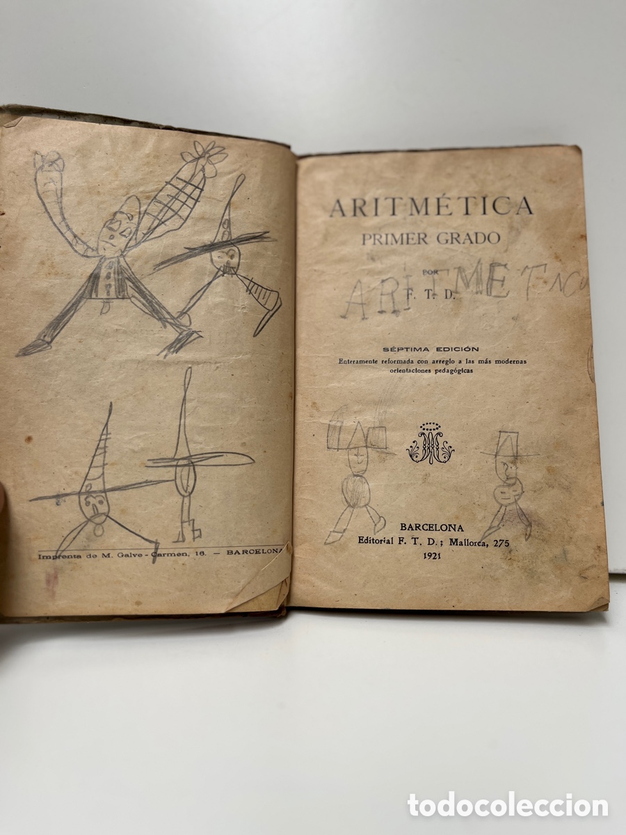 Libros antiguos: Aritm&eacute;tica. Primer grado . 1921. - Foto 4