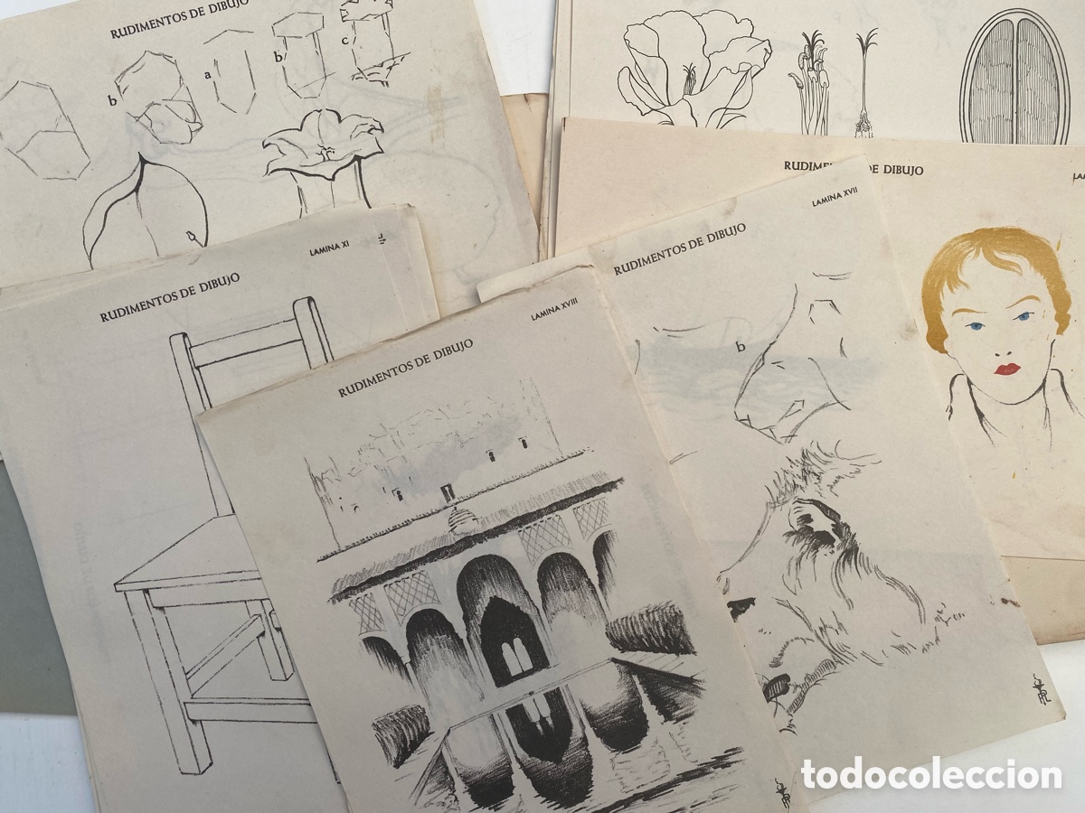 Libros antiguos: Rudimentos de dibujo - Foto 4