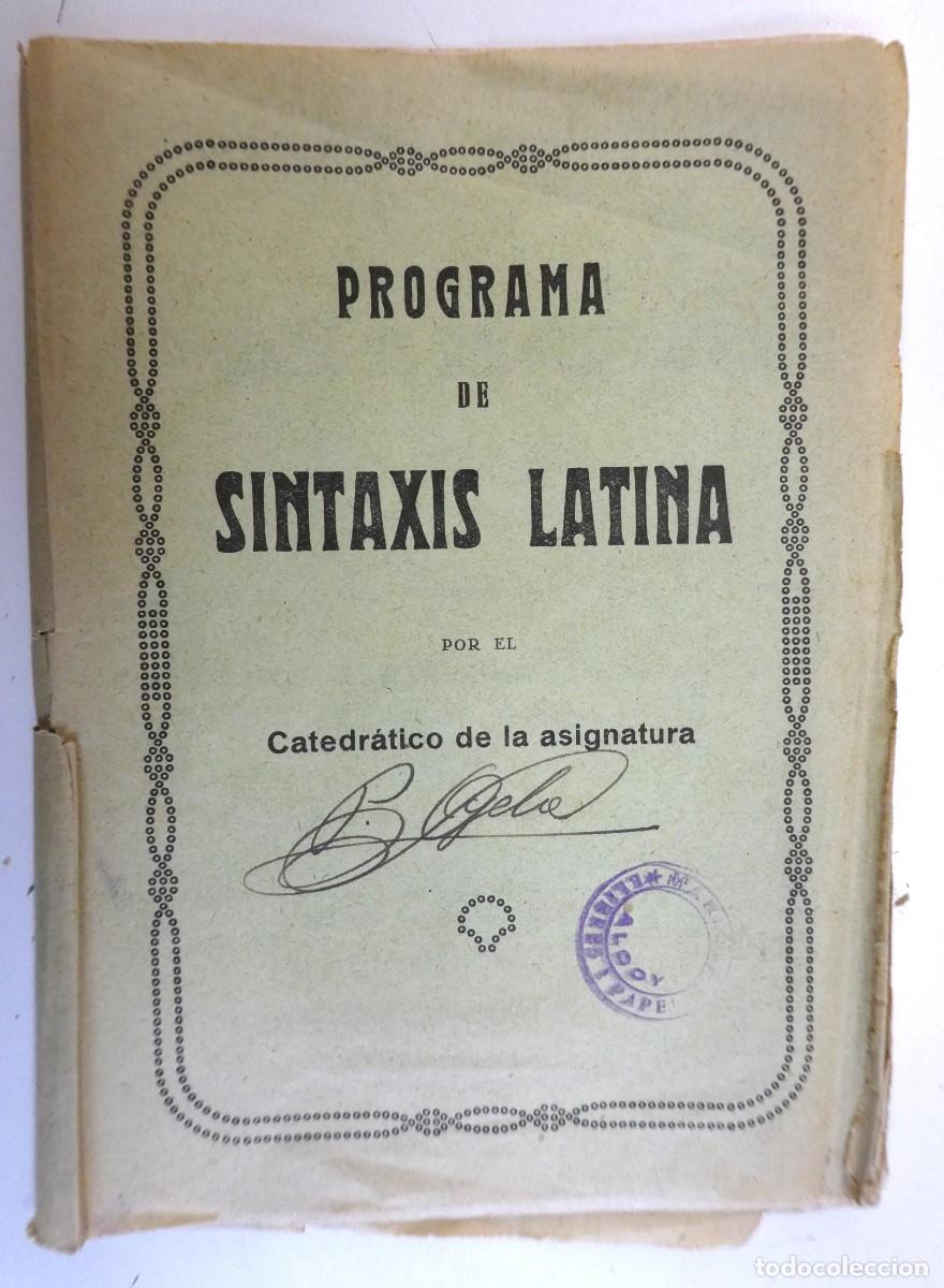 Libros antiguos: PROGRAMA DE SINTAXIS LATINA - Foto 1