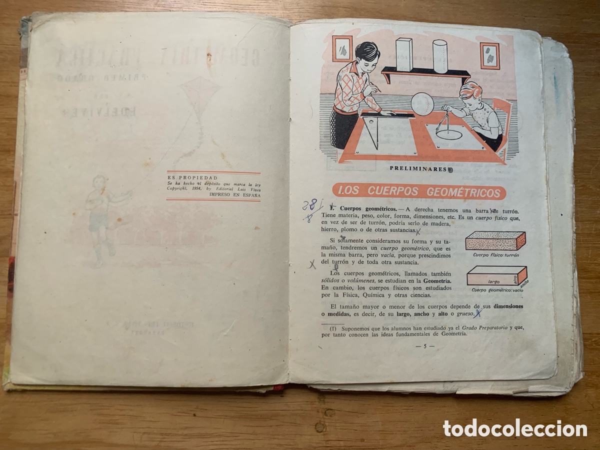 Libros antiguos: Libro te texto antiguo de Geometr&iacute;a - Foto 3