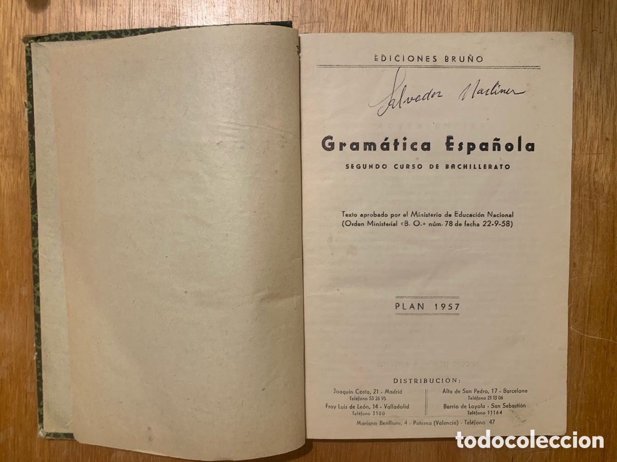 Libros antiguos: Libro de gram&aacute;tica antiguo - Foto 1