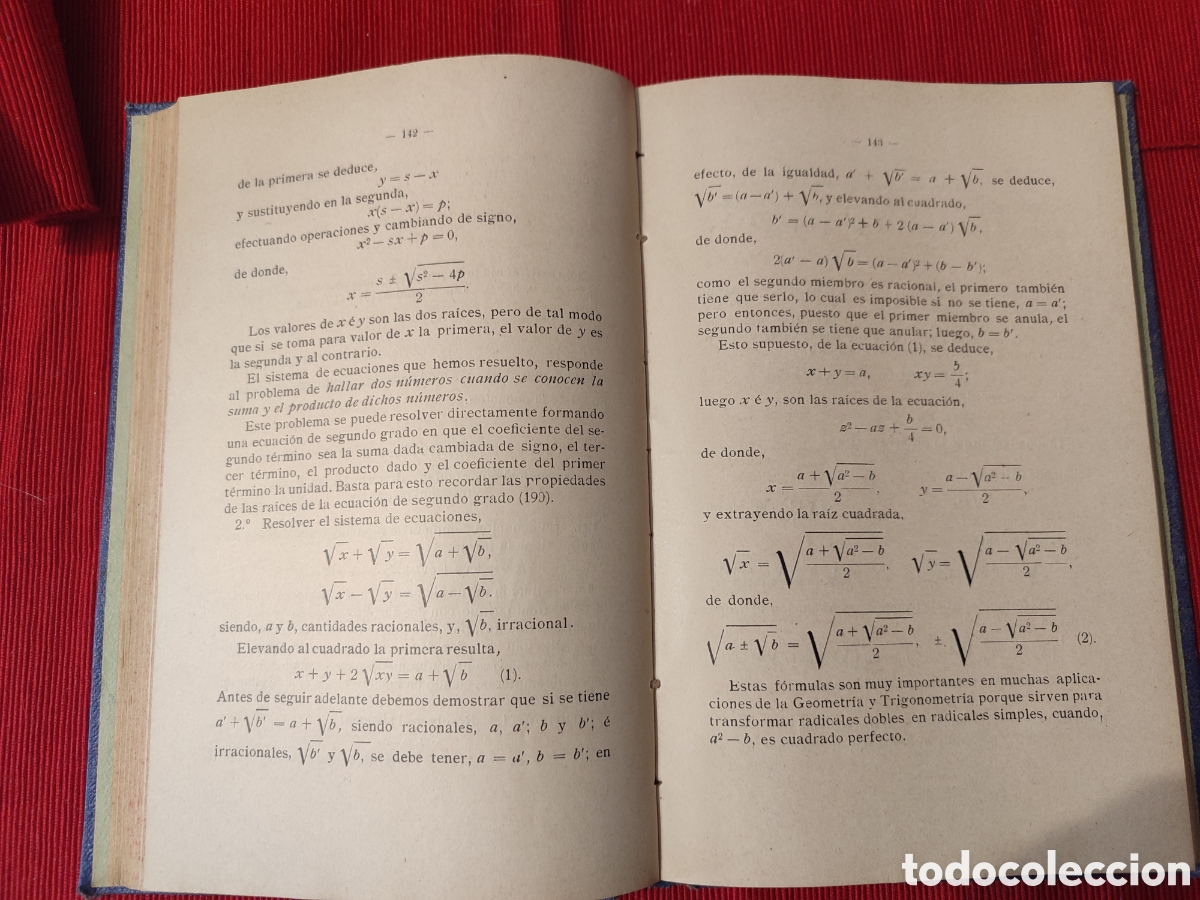 Libros antiguos: Curso de &Aacute;lgebra elemental. E S&aacute;nchez Ramos y T Sabr&aacute;s Causap&eacute;. 1907 - Foto 5