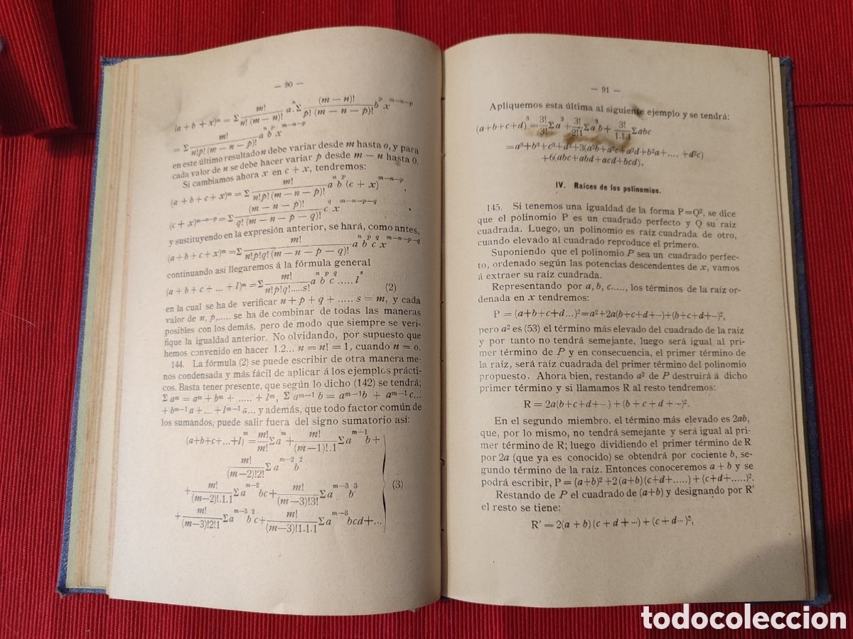 Libros antiguos: Curso de &Aacute;lgebra elemental. E S&aacute;nchez Ramos y T Sabr&aacute;s Causap&eacute;. 1907 - Foto 6