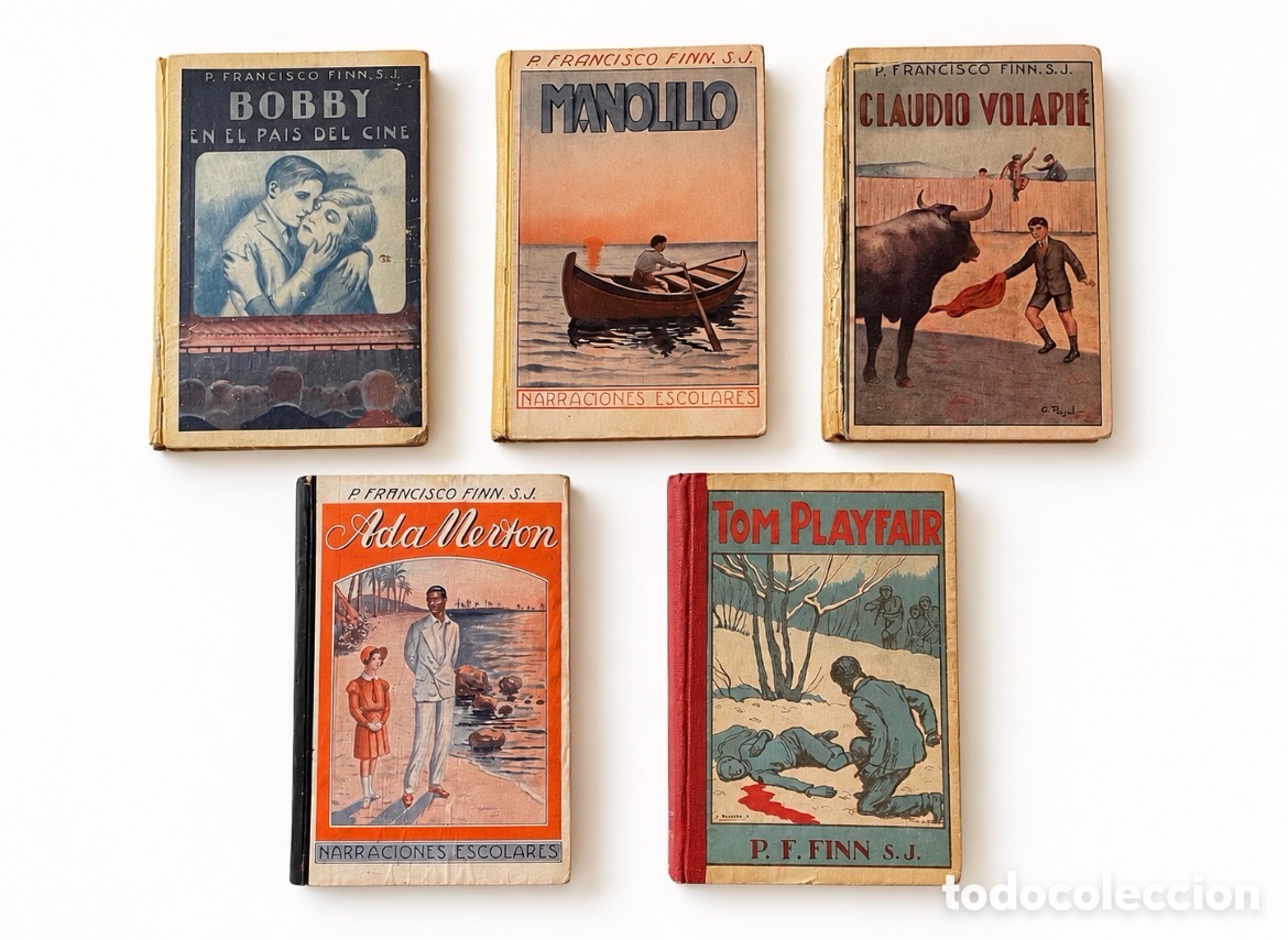 Libros antiguos: LOTE 5 LIBROS ANTIGUOS P. FRANCISCO FINN S.J. (1929&ndash;1943) &ndash; NARRACIONES ESCOLARES &ndash; ILUSTRADOS