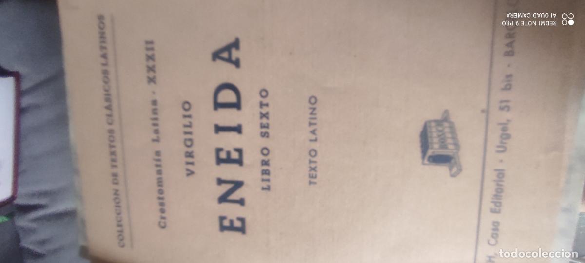 Libros antiguos: Virgilio. Eneida. Libro sexto. Texto latino. Bosch, Barcelona 1971. Crestomatia latina XXXII