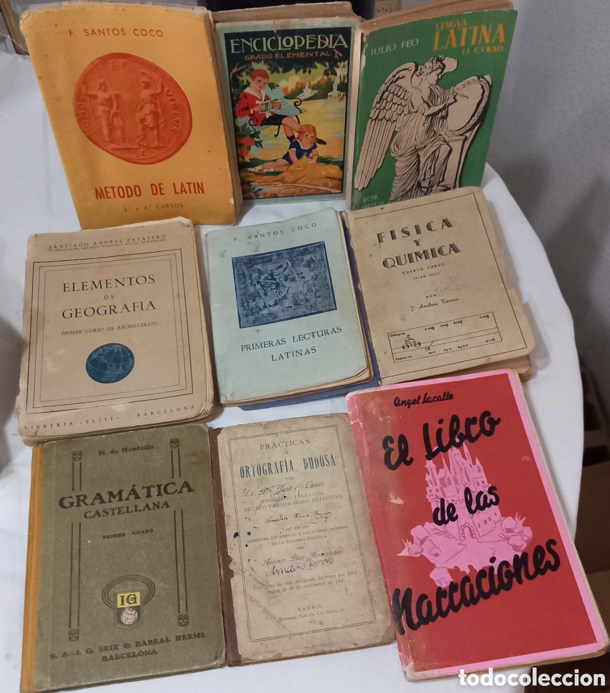 Libros antiguos: LOTE 9&times;LIBROS ANTIGUOS DE ESCUELA y BACHILLER