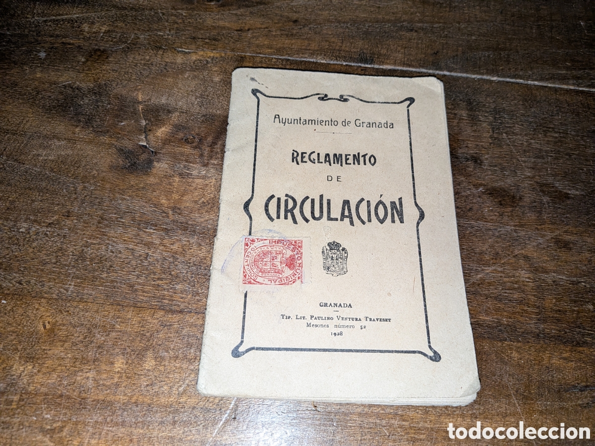 Libros antiguos: Reglamento de circulaci&oacute;n Granada 1928