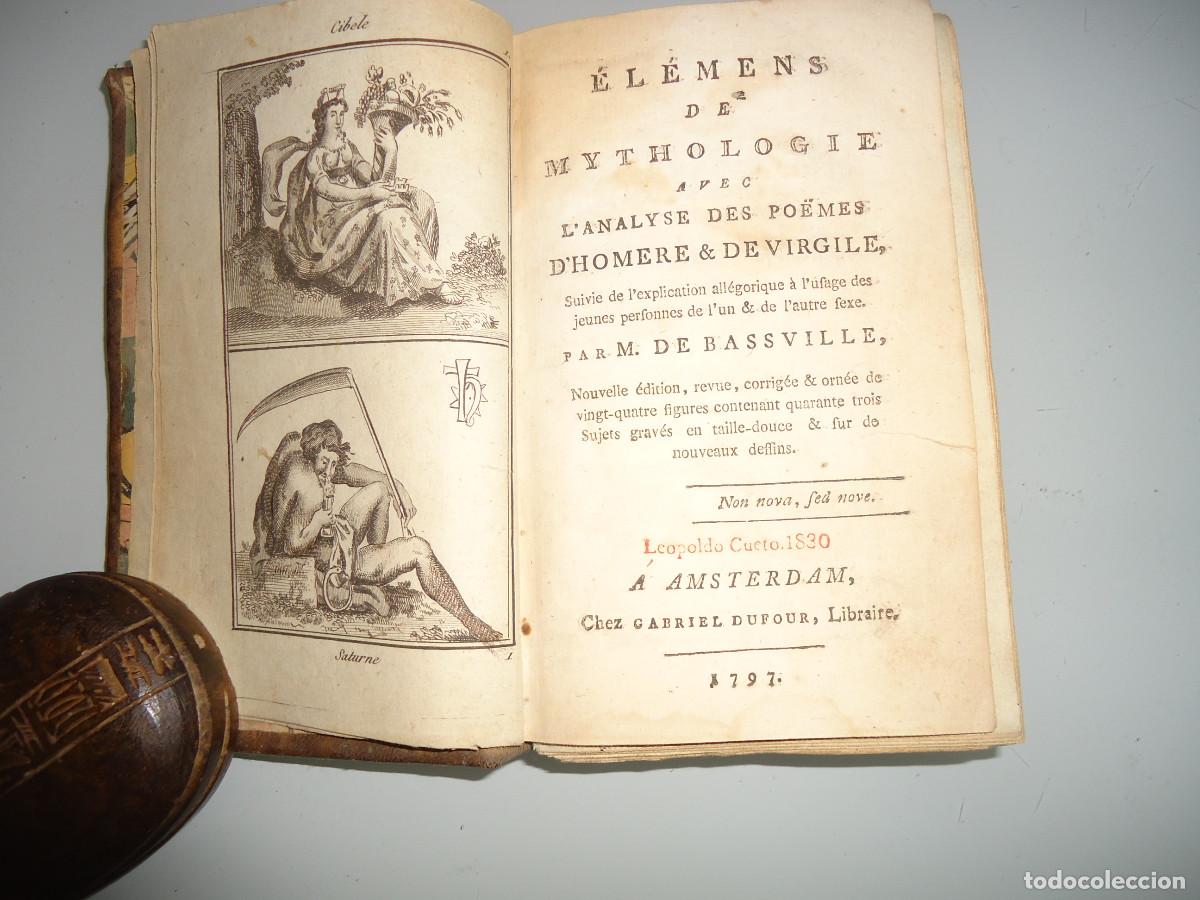 Old books: &Eacute;l&eacute;mens de mythologie. Elementos de mitolog&iacute;a. Amsterdam 1797